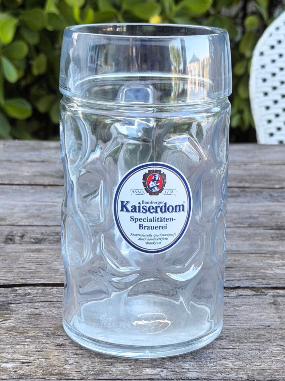 1L Bamberger Kaiserdom Brauerei Germany Dimpled Beer Mug Glass Stein Oktoberfest